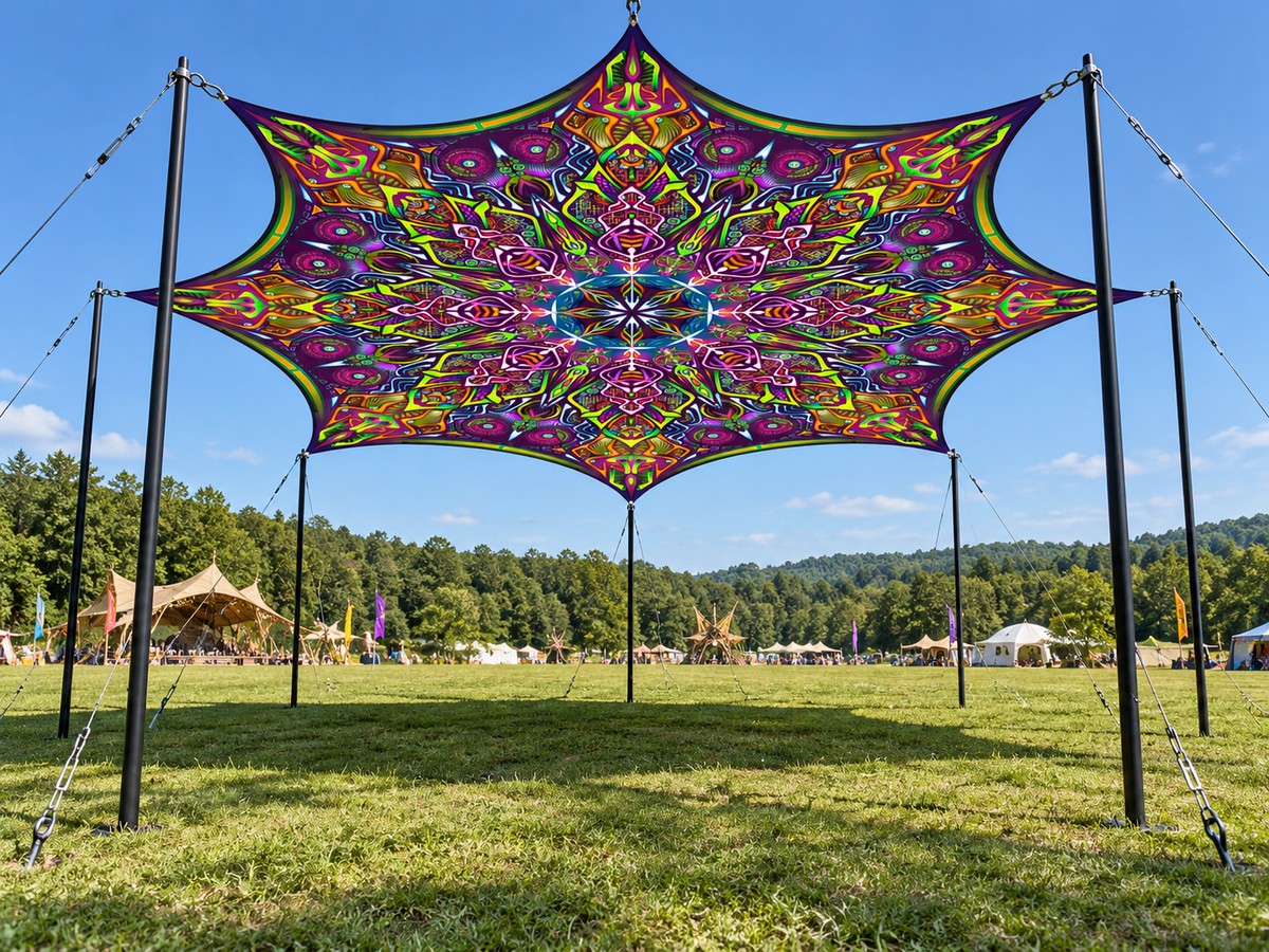 Neon Mandala – 8 Point Lycra Canopy