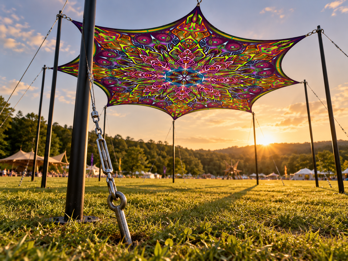 Neon Mandala – 8 Point Lycra Canopy