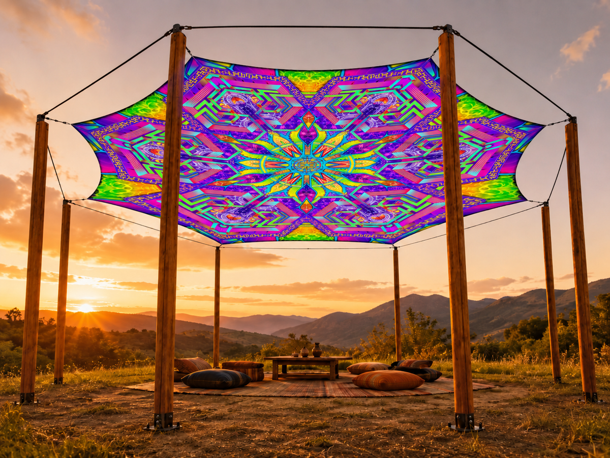 Psychedelic Mandala Outdoor Canopy