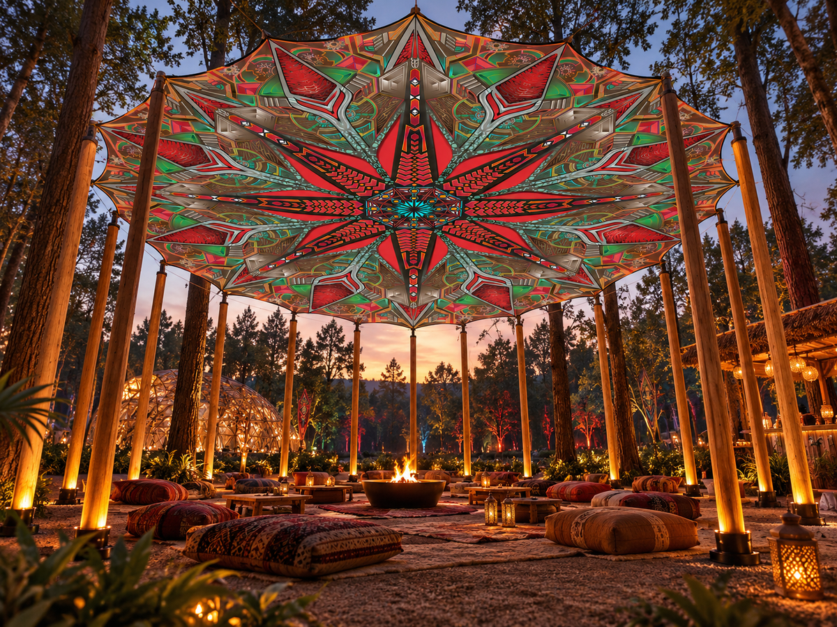16 Point Geometric Mandala Canopy