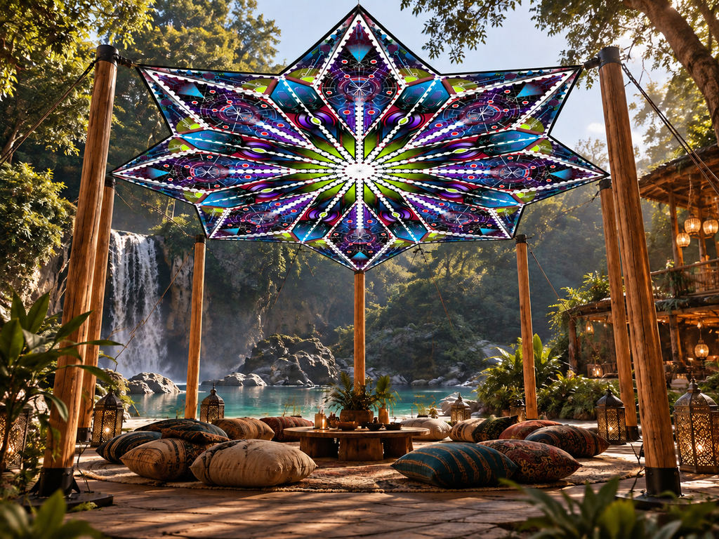 Psychedelic Star Mandala Canopy
