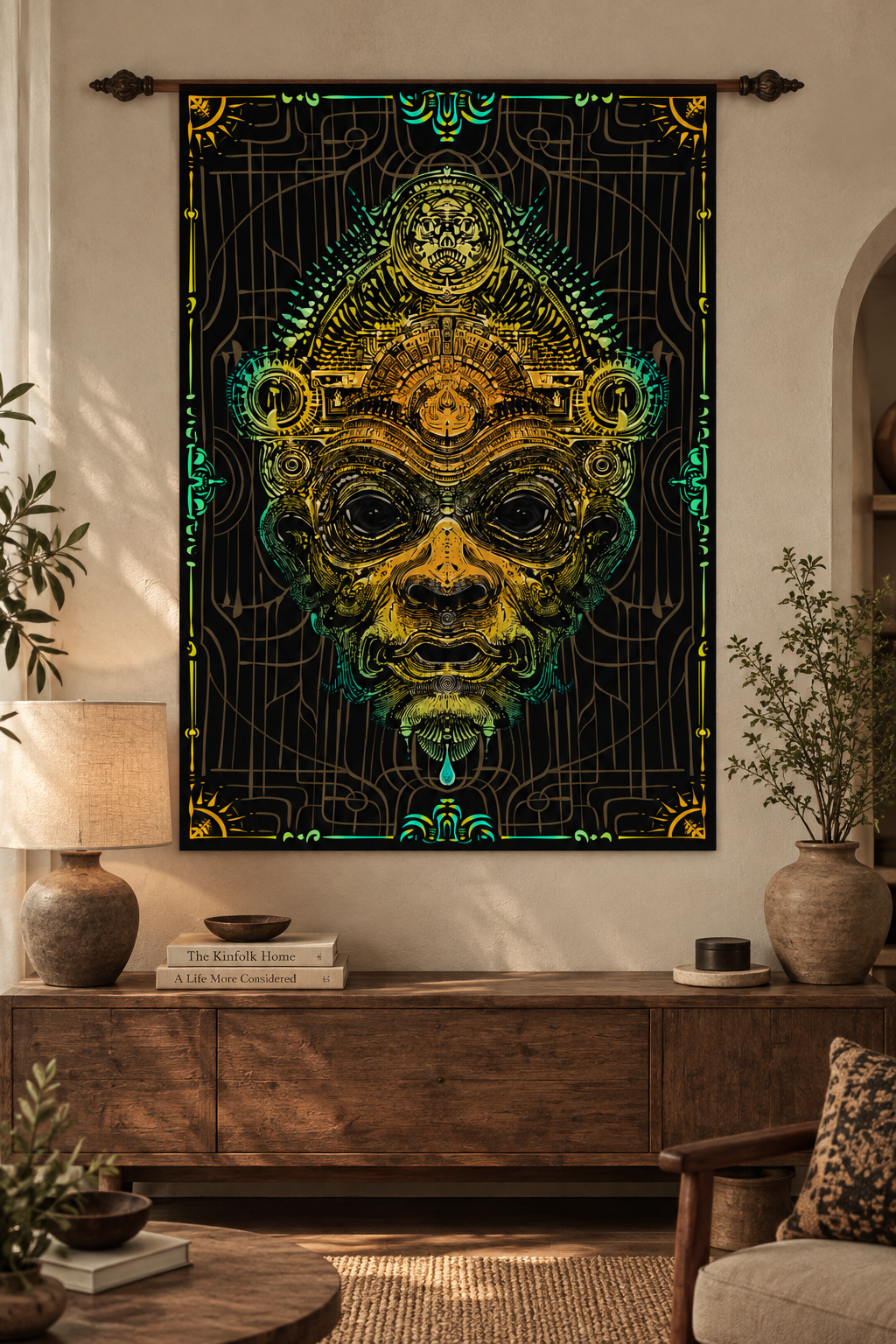 Ancient Gaze | Abstract Psychedelic Wall Tapestry