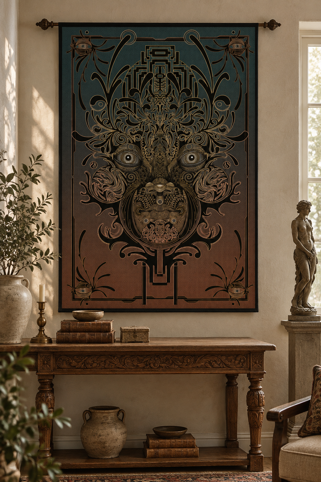 Mystic Guardian | Ornate Abstract Wall Tapestry