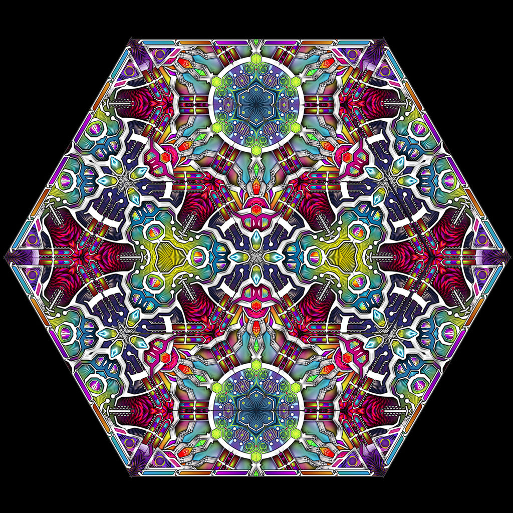 Kaleidoscopic Hexagon Psychedelic Canopy