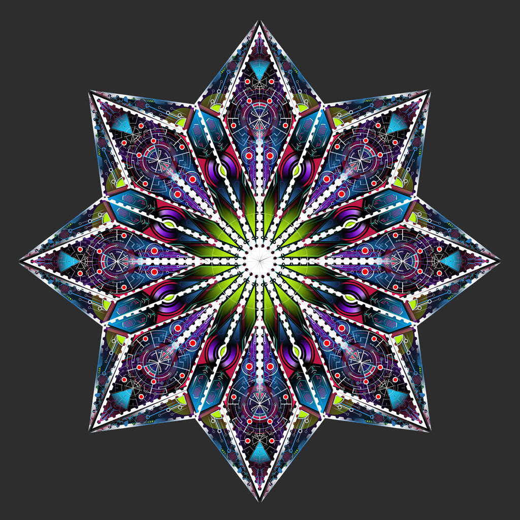 Psychedelic Star Mandala Canopy