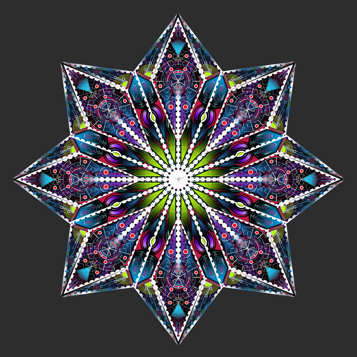 Psychedelic Star Mandala Canopy