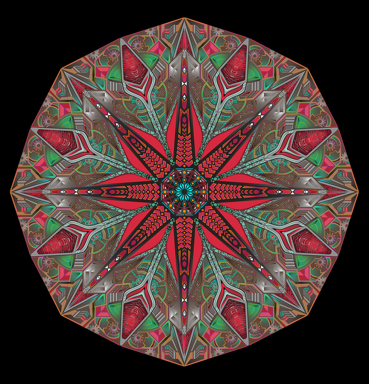 16 Point Geometric Mandala Canopy