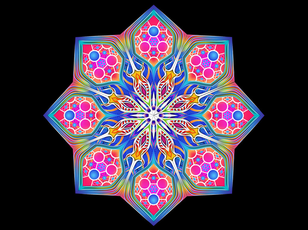 Eight Point Psychedelic Mandala Canopy