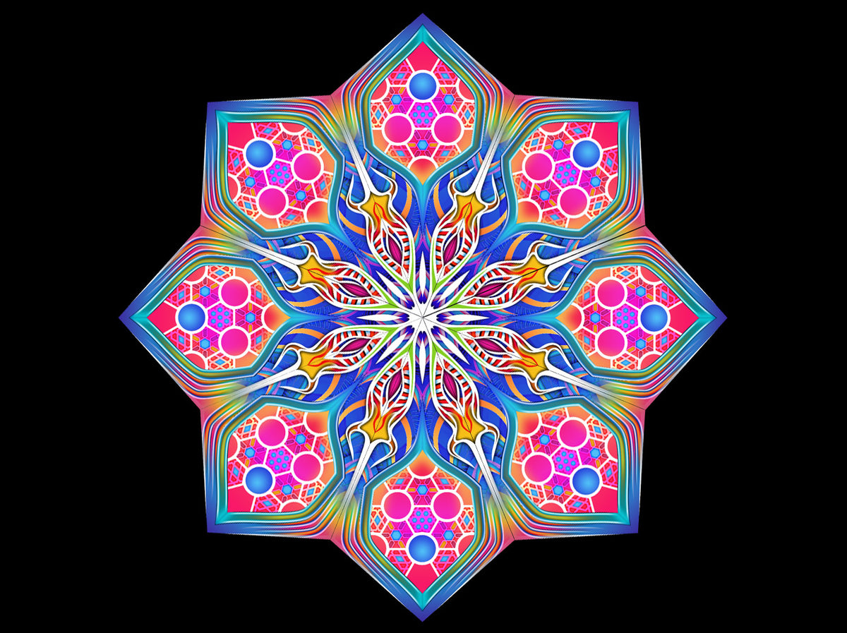 Eight Point Psychedelic Mandala Canopy